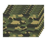 Dark Green Camouflage Place Mats, Dining Table Coaster Double-Sided Design, Heat Resistant Wear Resistant Non-Slip Table Mats, Washable Elegant For Kitchen Dinning Restaurant Party 30 * 45Cm
