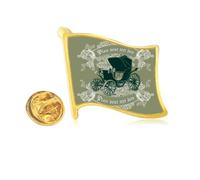 Dark Green Classic Cars Flower Pattern Golden Metal Flag Lapel Pin Badge