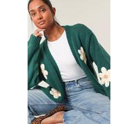 Dark Green Daisy Large Flower Cardigan Blue Vanilla Dark Green M/L