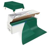 Dark Green Disposable Plastic Table Cloth Roll 54" X 100', Plastic Table Cover with Cutter Box, Cut to Size Disposable Tablecloth for Parties