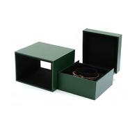 Dark Green Drawer-Style Jewelry Box, Grid Paper Ring and Necklace Organizer Creative Engagement Ring Display Case Gift wrapping(11.2 * 8 * 10cm)