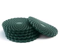 Dark Green Drinks Coasters Set of 6 by Stone & Thyme - a UK Brand. Non Slip, Heatproof & Easy to Clean. Colourful Decorative Home Accessories That Protect All Surfaces. (Dark Green)