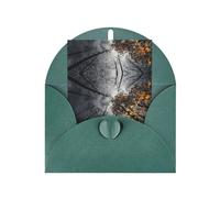 Dark Green Elegant Greeting Card - Sky Through The Tree Print Blank Blessed Gold Seals Card for Birthday, Wedding, Valentine's Day