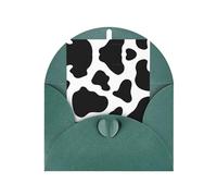 Dark Green Elegant Greeting Card with Matching Envelope - Cow spot Print Blank Blessed for Birthday, Valentine's Day, Wedding