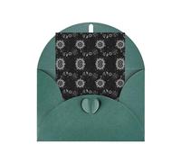 Dark Green Elegant Greeting Card with Matching Envelope - Supernatural Symbols Black Print Blank Blessed for Birthday, Valentine's Day, Wedding