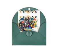 Dark Green Elegant Greeting Cards - Artificial Intelligence Brain Print Blank Blessed Cards for Birthday, Wedding, Valentine's Day