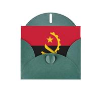 Dark Green Envelope Greeting Cards With Unique Angola Flag Pattern For Write Down Your Blessings For Various Holidays