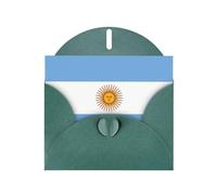 Dark Green Envelope Greeting Cards With Unique Argentine Flag Pattern For Write Down Your Blessings For Various Holidays