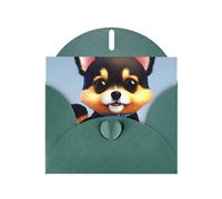 Dark Green Envelope Greeting Cards With Unique Card Love Fancy Puppy Pattern For Write Down Your Blessings For Various Holidays