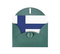 Dark Green Envelope Greeting Cards With Unique Finnish Flag Pattern For Write Down Your Blessings For Various Holidays