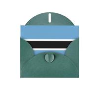 Dark Green Envelope Greeting Cards With Unique Flag Of Botswana Pattern For Write Down Your Blessings For Various Holidays