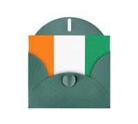 Dark Green Envelope Greeting Cards With Unique Flag Of Cote D'Ivoire Pattern For Write Down Your Blessings For Various Holidays