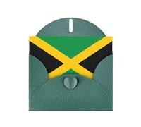 Dark Green Envelope Greeting Cards With Unique Flag Of Jamaica Pattern For Write Down Your Blessings For Various Holidays