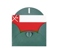 Dark Green Envelope Greeting Cards With Unique Flag Of Oman Pattern For Write Down Your Blessings For Various Holidays