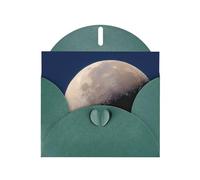 Dark Green Envelope Greeting Cards With Unique Half Moon Pattern For Write Down Your Blessings For Various Holidays