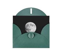 Dark Green Envelope Greeting Cards With Unique Quiet Moon Pattern For Write Down Your Blessings For Various Holidays