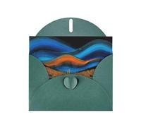 Dark Green Envelope Greeting Cards With Unique River Grace Pattern For Write Down Your Blessings For Various Holidays