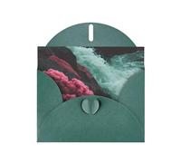 Dark Green Envelope Greeting Cards With Unique Turbulent River Pattern For Write Down Your Blessings For Various Holidays