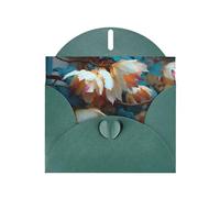 Dark Green Envelope Greeting Cards With Unique Twilight Petals Pattern For Write Down Your Blessings For Various Holidays