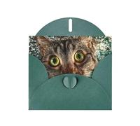 Dark Green Envelope Greeting Cards With Unique Unbelievable Eyes Pattern For Write Down Your Blessings For Various Holidays