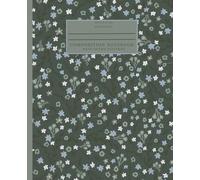 Dark Green Floral Composition Notebook - 100 Lined Pages, 7.5 x 9.25 in | Elegant Botanical Cover | Wide Ruled Notebook for School, Journaling, or Homeschool | Vintage-Inspired Floral Design