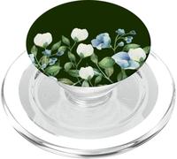 Dark Green Flower Floral Blossom Foliage Bloom Botanic Leaf PopSockets PopGrip for MagSafe