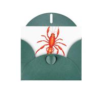 Dark Green Greeting Card DLXW Active crayfish Pattern for Christmas, Children's Birthday, Valentine's Day, Wedding Anniversary & Party Invitation