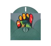 Dark Green Greeting Card DLXW colorful dog paw Pattern for Christmas, Children's Birthday, Valentine's Day, Wedding Anniversary & Party Invitation