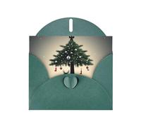 Dark Green Greeting Card DLXW Cow deer tree christmas Pattern for Christmas, Children's Birthday, Valentine's Day, Wedding Anniversary & Party Invitation