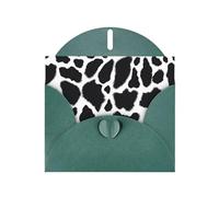 Dark Green Greeting Card DLXW Cow Fur Print Pattern for Christmas, Children's Birthday, Valentine's Day, Wedding Anniversary & Party Invitation
