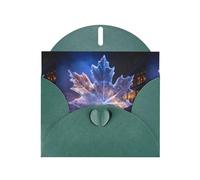 Dark Green Greeting Card DLXW Ice sculptures on the river Pattern for Christmas, Children's Birthday, Valentine's Day, Wedding Anniversary & Party Invitation