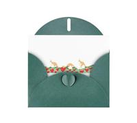 Dark Green Greeting Card DLXW Kangaroos in the Strawberry Field Pattern for Christmas, Children's Birthday, Valentine's Day, Wedding Anniversary & Party Invitation