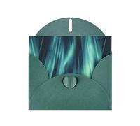 Dark Green Greeting Card DLXW Linear Aurora Pattern for Christmas, Children's Birthday, Valentine's Day, Wedding Anniversary & Party Invitation