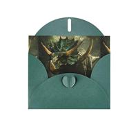 Dark Green Greeting Card DLXW The terrifying triceratops Pattern for Christmas, Children's Birthday, Valentine's Day, Wedding Anniversary & Party Invitation