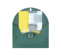 Dark Green Greeting Card - Grey And Yellow Abstract Art Painting Print Blank Blessed Card for Birthday, Wedding, Valentine's Day & Party Invitation