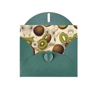 Dark Green Greeting Card with Envelopes - Beautiful kiwi fruit Print Blank Cards for Birthday, Wedding, Encouragement, Blessed Occasions