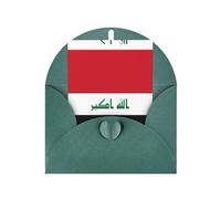 Dark Green Greeting Card with Matching Envelope â€“ Iraqi flag Print Blank Blessed Design â€“ Pearl Paper Humorous Note Cards