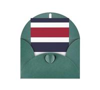 Dark Green Greeting Card with Matching Envelope â€“ Thailand Flag Print Blank Blessed Design â€“ Pearl Paper Humorous Note Cards