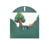 Dark Green Greeting Card YYHWHJDE Curious little squirrel Picture Perfect for Valentine's Day, Wedding Anniversary & Party Invitations