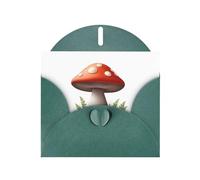 Dark Green Greeting Card YYHWHJDE Mushroom Cottage Picture Perfect for Valentine's Day, Wedding Anniversary & Party Invitations