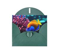 Dark Green Greeting Card YYHWHJDE Ocean Tropical Fish Coral Undersea World Picture Perfect for Valentine's Day, Wedding Anniversary & Party Invitations