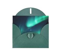 Dark Green Greeting Card YYHWHJDE Sky Aurora Picture Perfect for Valentine's Day, Wedding Anniversary & Party Invitations