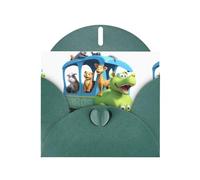 Dark Green Greeting Card YYHWHJDE Tourists taking the train Picture Perfect for Valentine's Day, Wedding Anniversary & Party Invitations