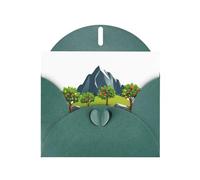 Dark Green Greeting Card YYHWHJDE Wild fruit trees on the mountain Picture Perfect for Valentine's Day, Wedding Anniversary & Party Invitations