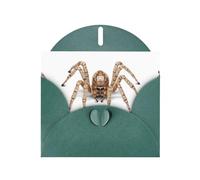 Dark Green Greeting Card YYHWHJDE Wooden long-legged spider Picture Perfect for Valentine's Day, Wedding Anniversary & Party Invitations
