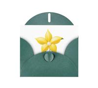 Dark Green Greeting Card YYHWHJDE Yellow Pearl Star Flower Picture Perfect for Valentine's Day, Wedding Anniversary & Party Invitations