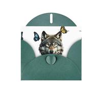 Dark Green Holiday greeting check blank card and pearl beautiful blank note block VVXBHGR A brutal wolf Pattern