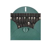 Dark Green Holiday greeting check blank card and pearl beautiful blank note block VVXBHGR Artistic abstract skull Pattern