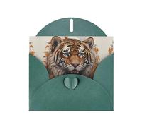Dark Green Holiday greeting check blank card and pearl beautiful blank note block VVXBHGR Artistic tiger head Pattern