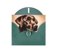 Dark Green Holiday greeting check blank card and pearl beautiful blank note block VVXBHGR Brown Labrador Retriever Pattern
